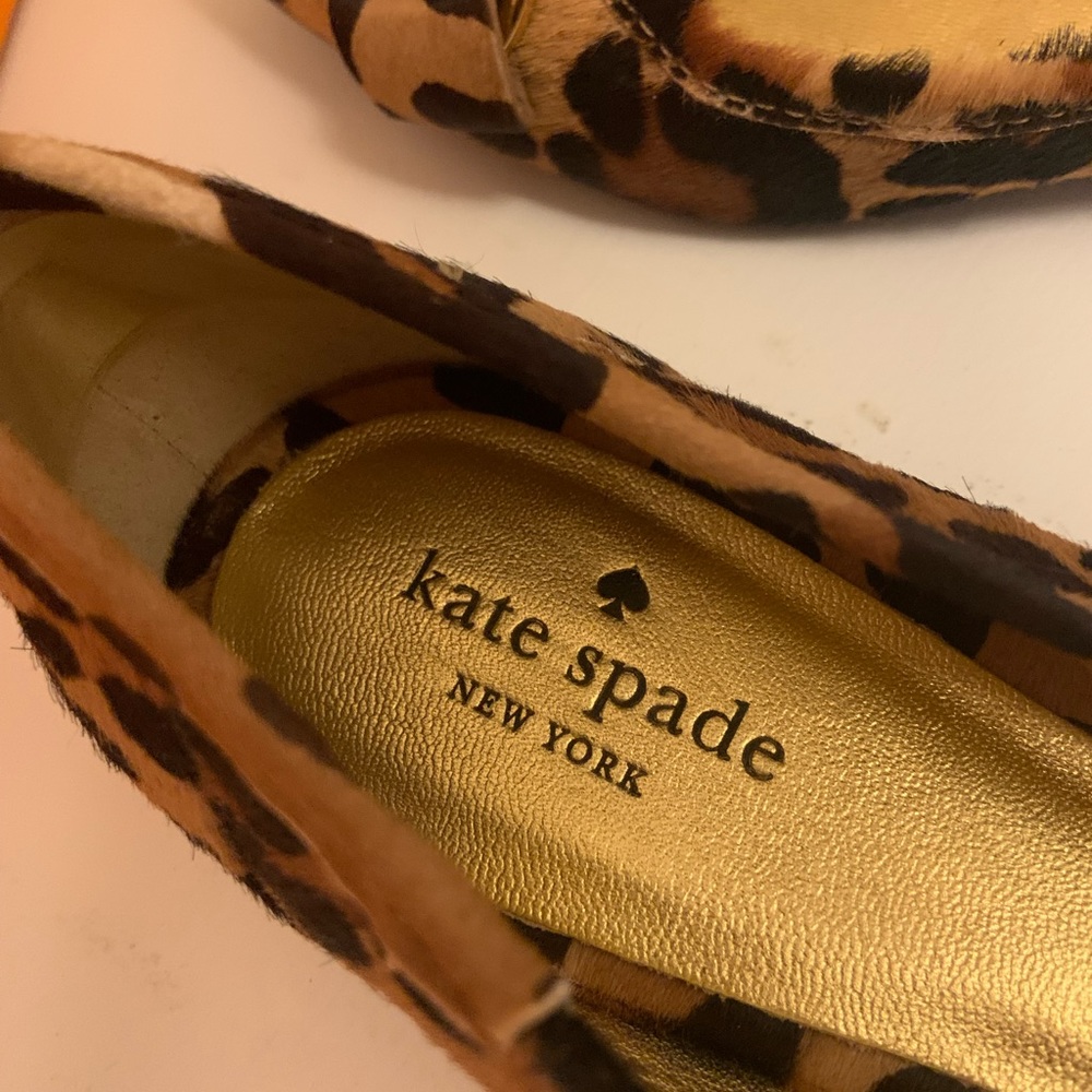 Never Worn!! Kate Spade Leopard Haircalf Flats size 8.5 - Picture 5 of 7